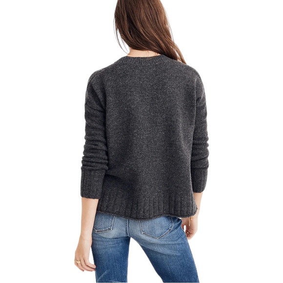Madewell Starry Night Pullover Sweater Merino Wool size Small Boxy Fit Grey - Picture 2 of 13